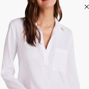 Bella Dahl White Linen Popover Tunic - Size XS